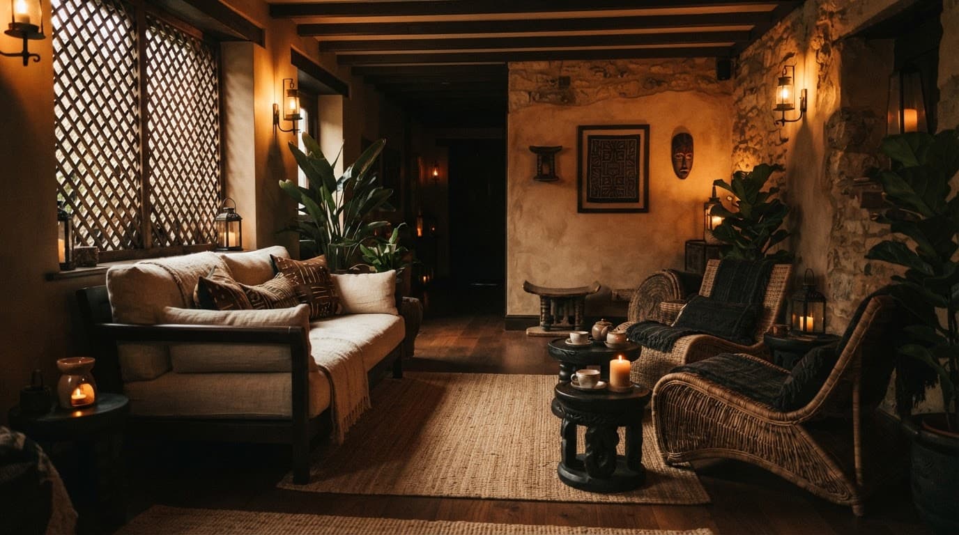Nairobi Massage Spas: A Practical Nairobi Guide 3 Comfortable seating in a warmly lit spa relaxation lounge.